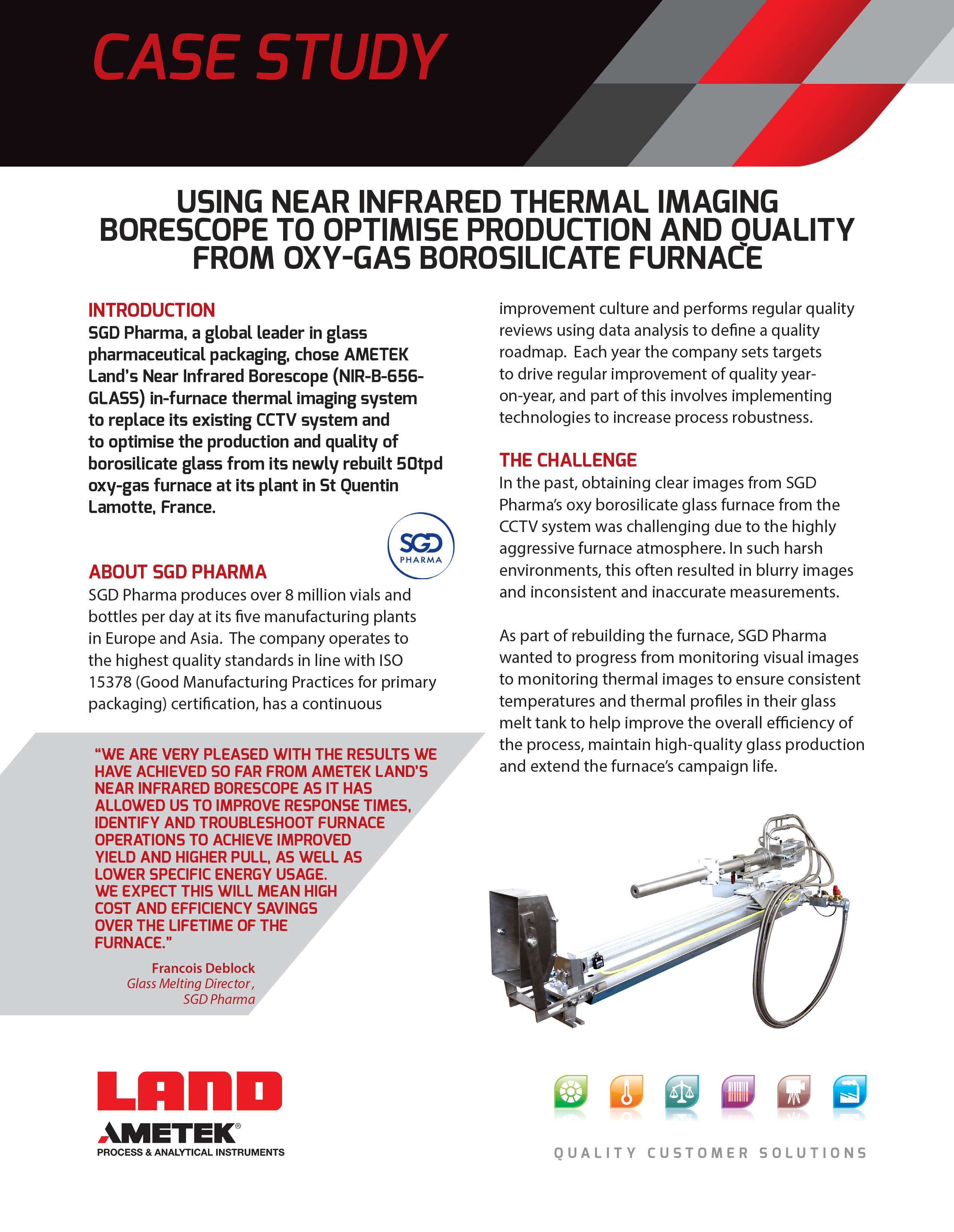 Using Near Infrared Thermal Imaging Borescope to Optimise Production and Quality From Oxy-Gas Borosilicate Furnace