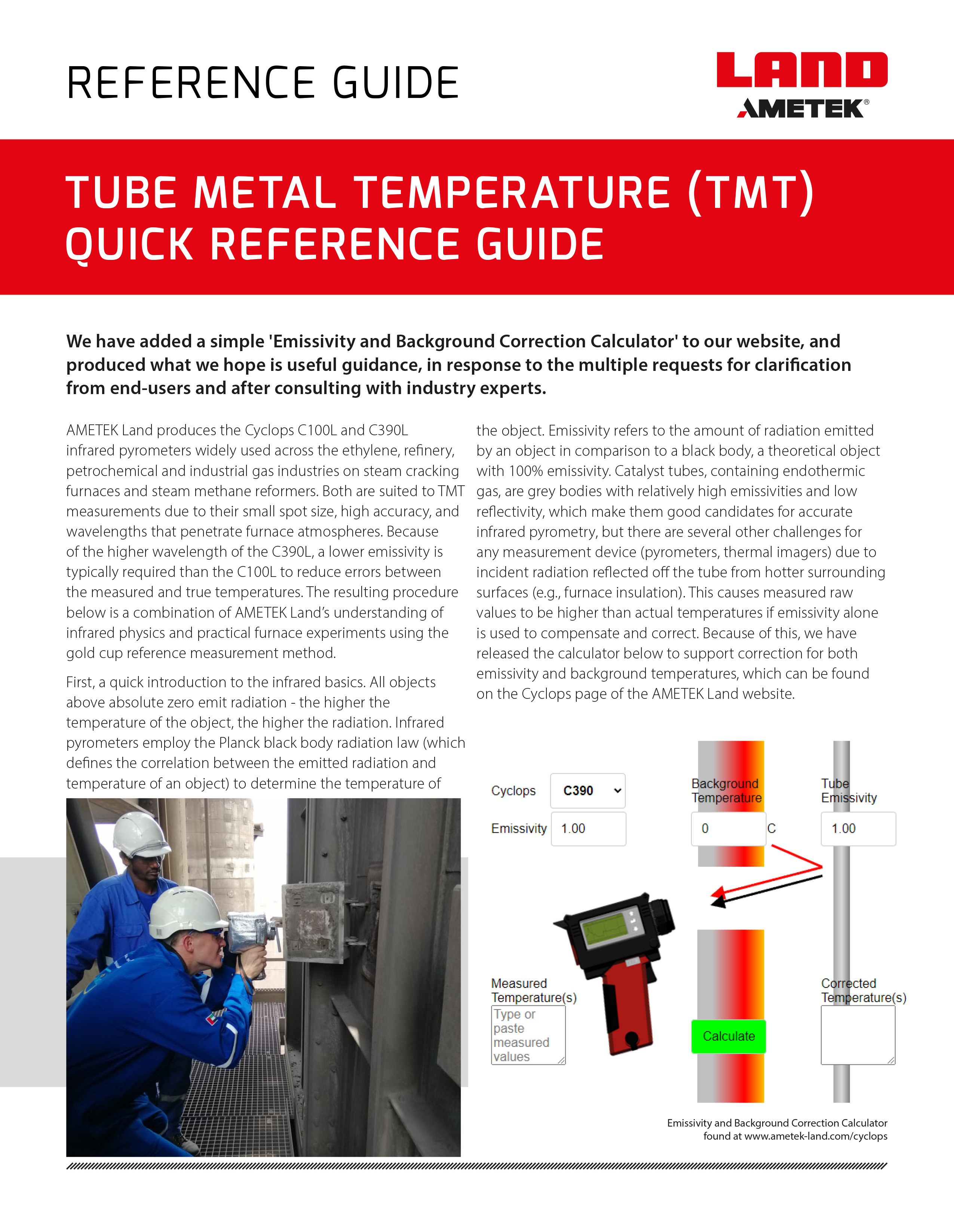 Tube Metal Temperature (TMT) Quick Reference Guide (EN)