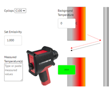 Emissivity and Background Correction Calculator