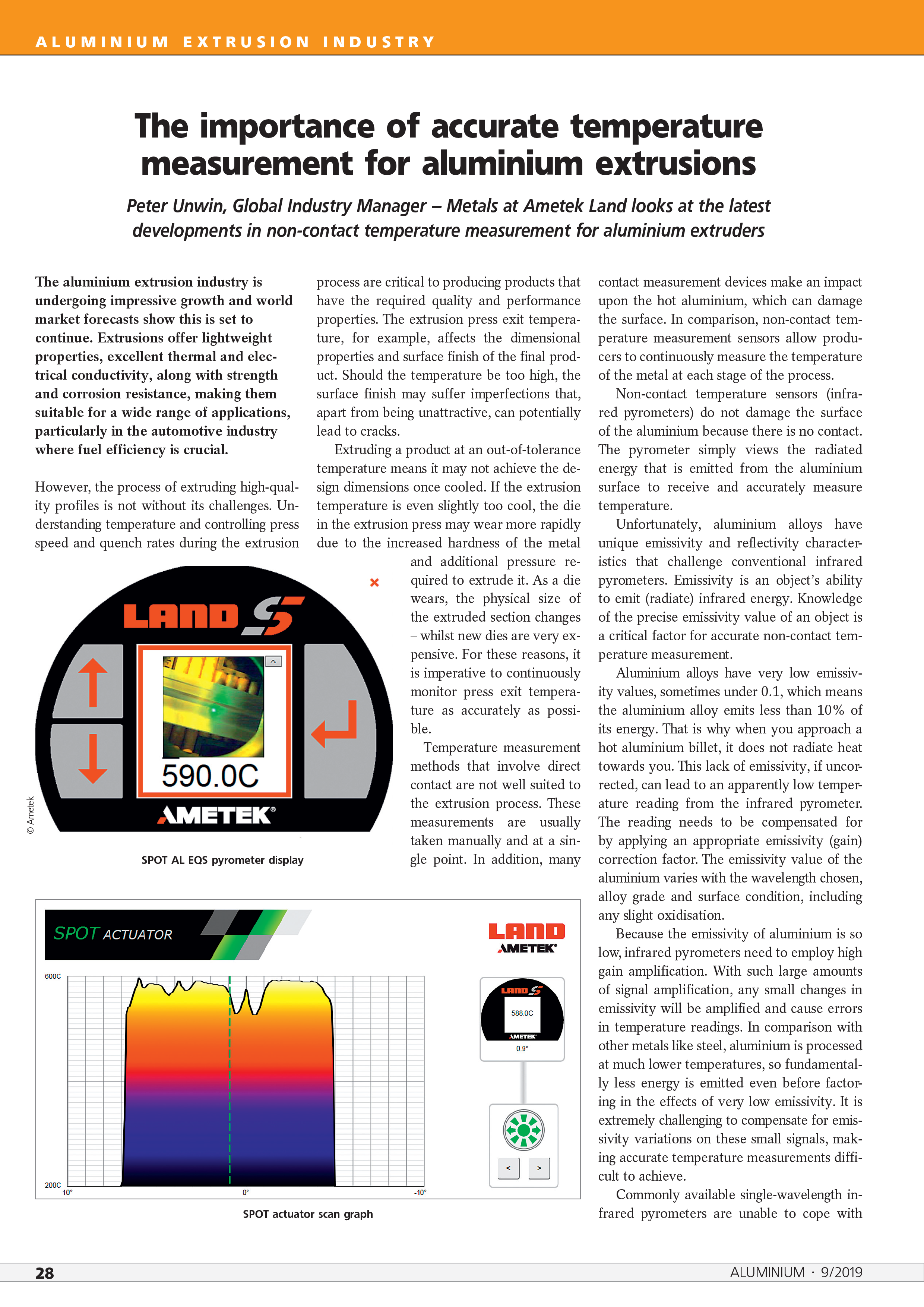 International Aluminium Journal - The Importance of Accurate Temperature Measurement for Aluminium Extrusions