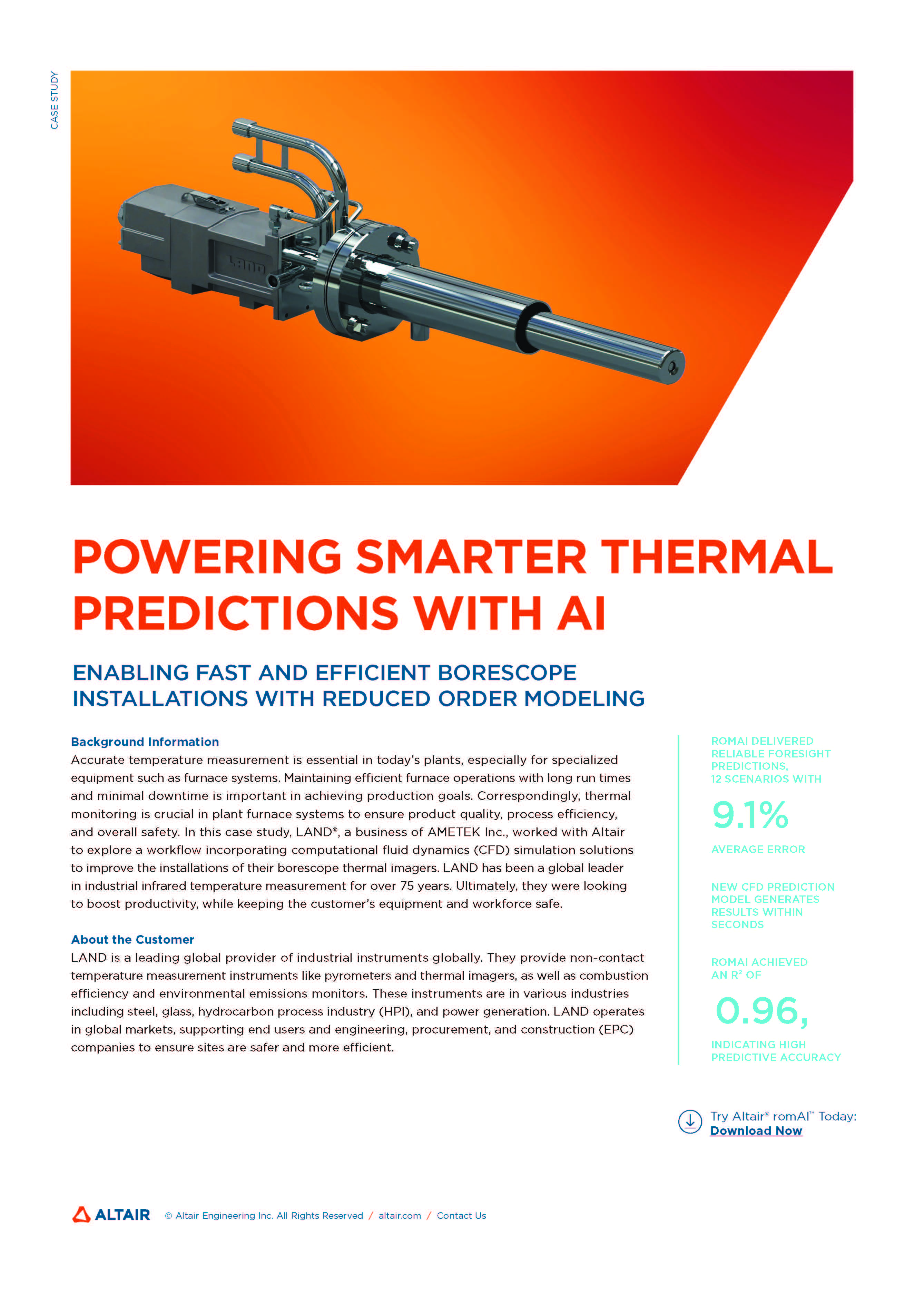 LAND and Altair Collaborate to Streamline Borescope Installations with Predictive Thermal Modelling