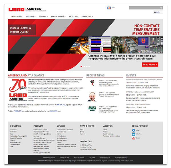 AMETEK Land Website